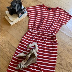 Nautical Dress, Red Striped Banana Republic Dress Small XS summer Dress